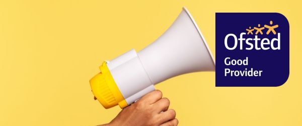 Ofsted good provider alongside speaker